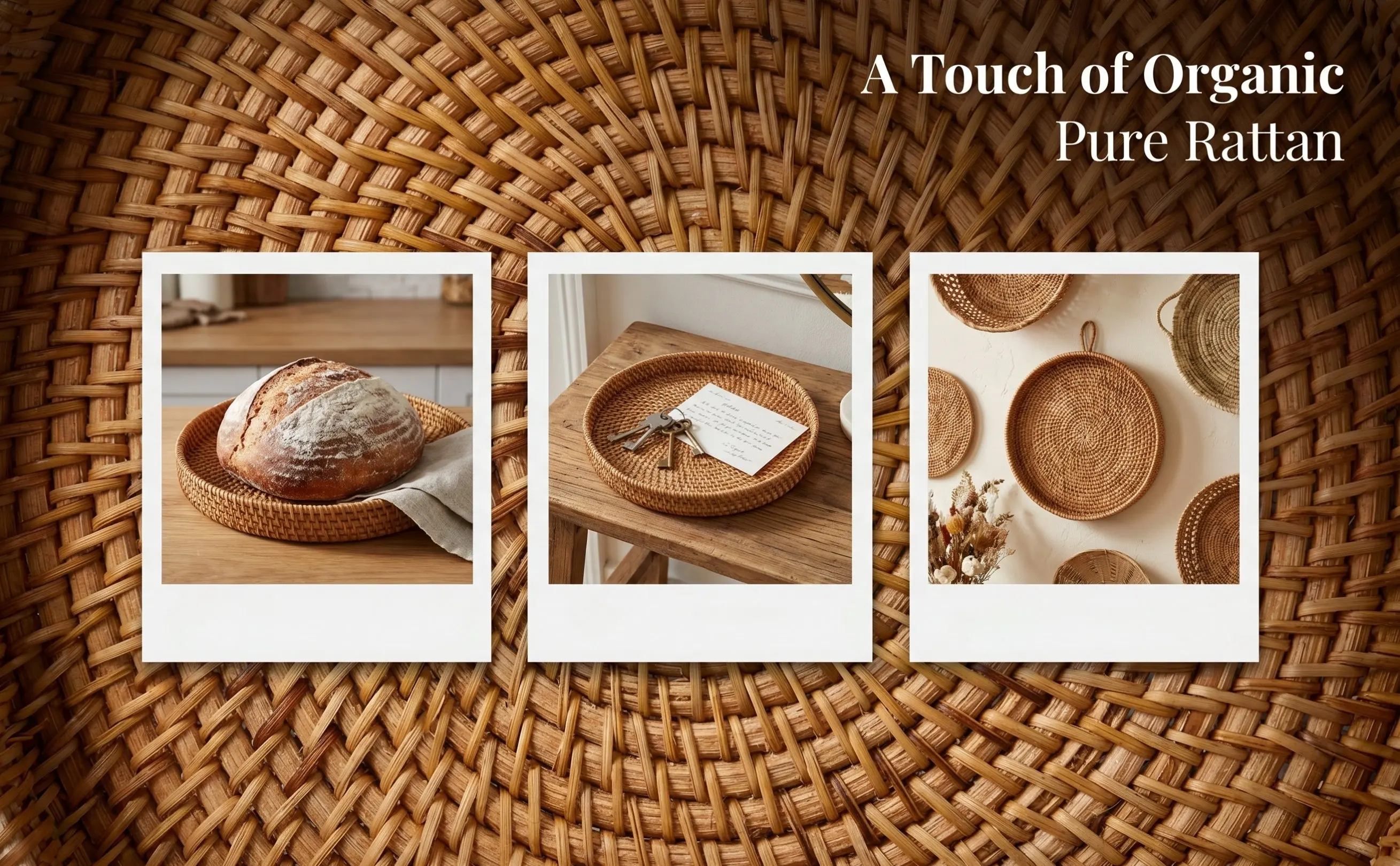 Elegant Multi-Function Rattan Serving Tray for Desserts Fruits Coffee Tea Sets Desktop Display Stackable Wear-Resistant