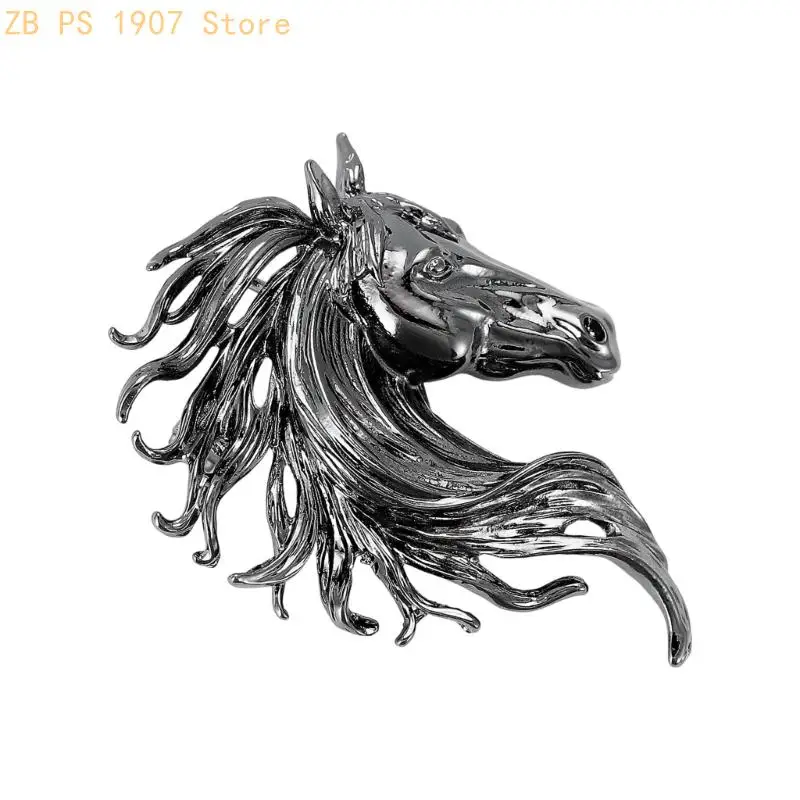 Horse Brooch Alloy Three Color Choose Versatile Jewelry for Teens Adults Casual Formal Wear 55KA
