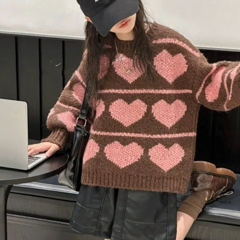

2025 New Korean Style Girls Autumn Winter Thickened Fleece-Lined Sweater Kids Autumn Winter Thick Knitwear Base Layer Top