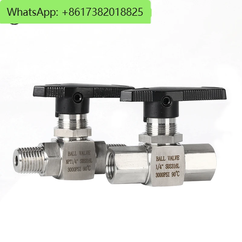 

316L stainless steel high-pressure ball valve NPT2 with imitation American inner thread through panel valve, large flow rate