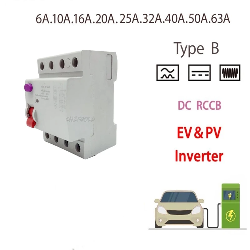 

Cheap Price Type B RCCB Earth Leakage Current Circuit Breaker DC RCD 2P 4P 16A 20A 32A 40A 50A 63A 30mA 100mA 300mA EV System