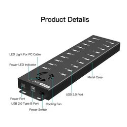 Sipolar A-805P 20 port industrial USB 2.0 hub USB charger Output 1200mA charging for phone tablets iPad  repair and restore