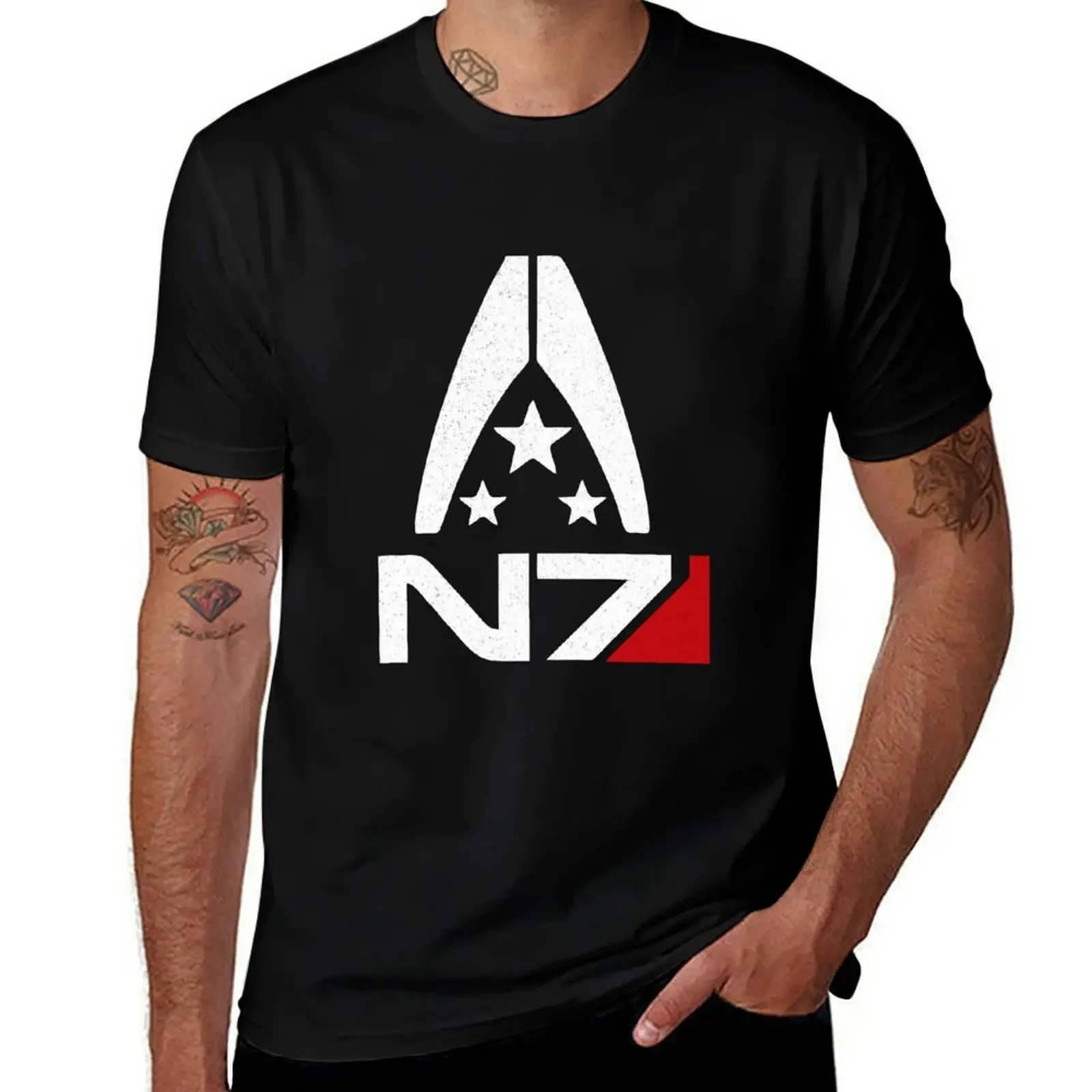 MASS EFFECT - N7 Game T-Shirt Aesthetic clothing Luxury man custom t shirt men clothes