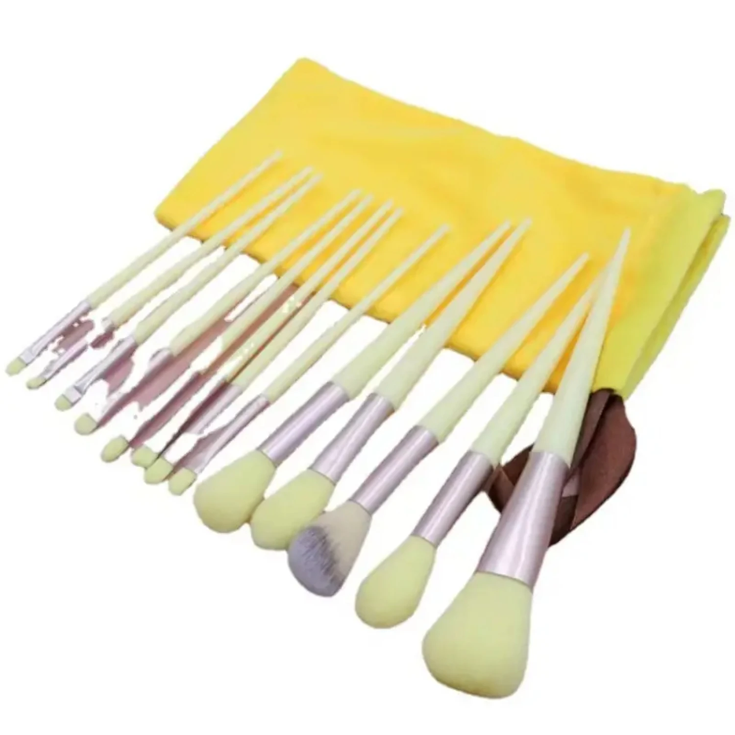 メイクブラシセット、布バッグ、ビューティーキット、ブラシ13本、アイシャドウ、化粧品バッグ付き。