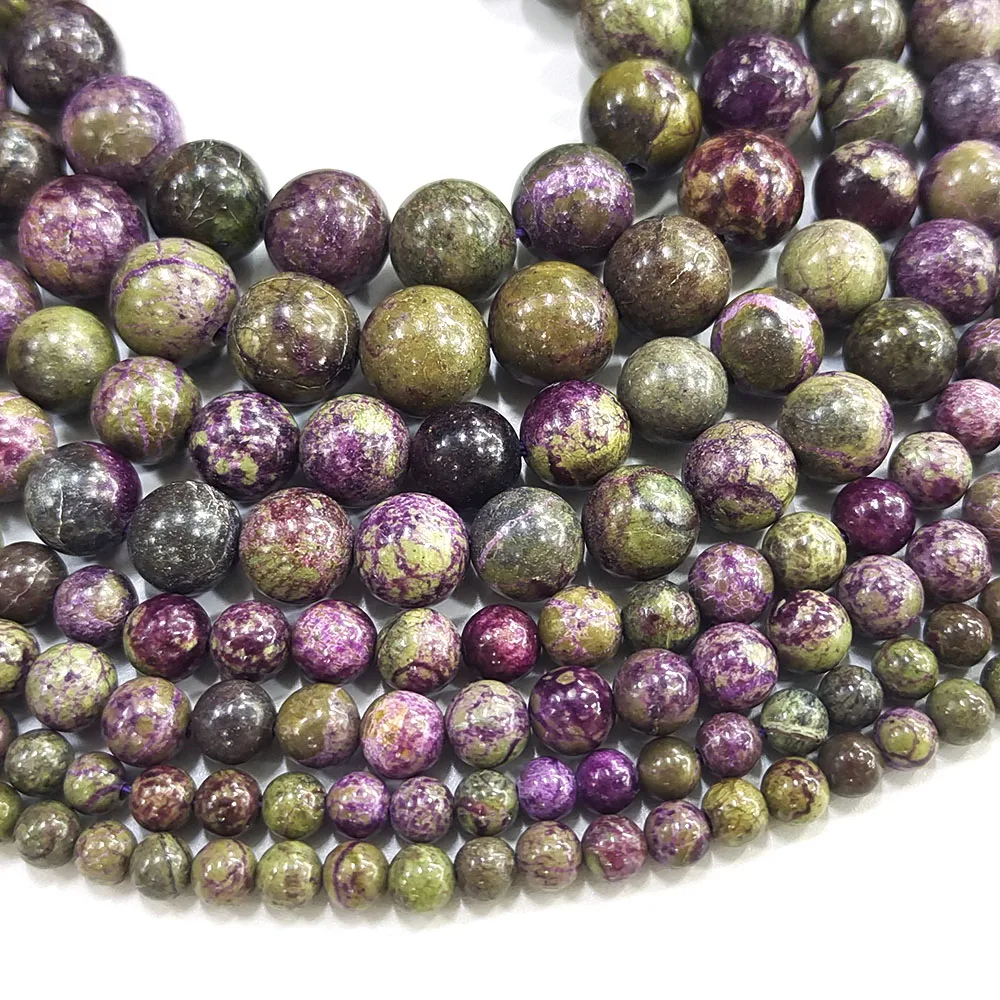 4/6/8/10mm Atlantisite Stichtite Natural Stones Reiki Healing Crystal Round Loose Spacer Gemstone for Jewelry Making Accessories