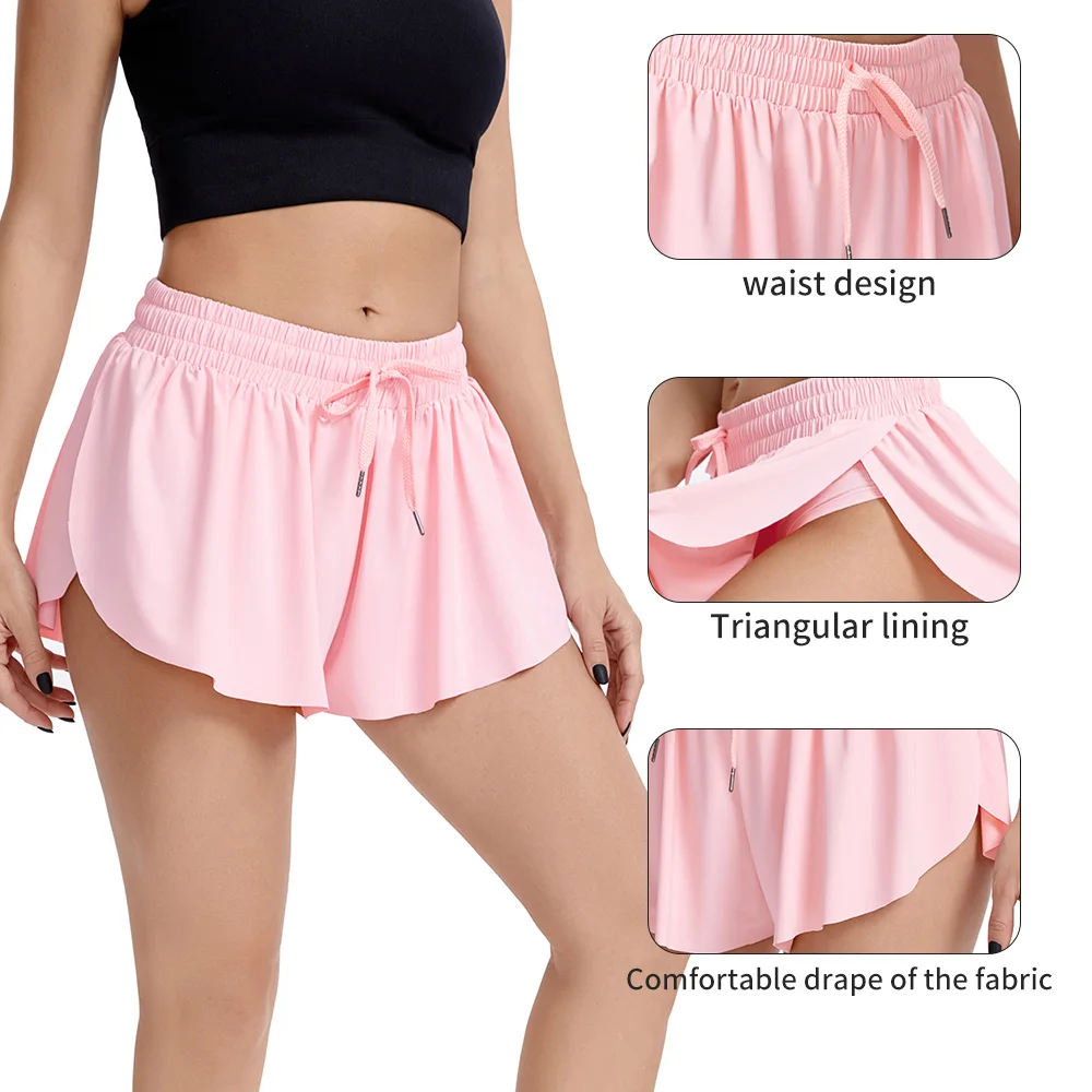 Yoga Skirt Short for Women Sport Run Tennis Athletic Leisure Culottes Gym Training Skorts Sexy Lovely Beach Dress Fitness Summer