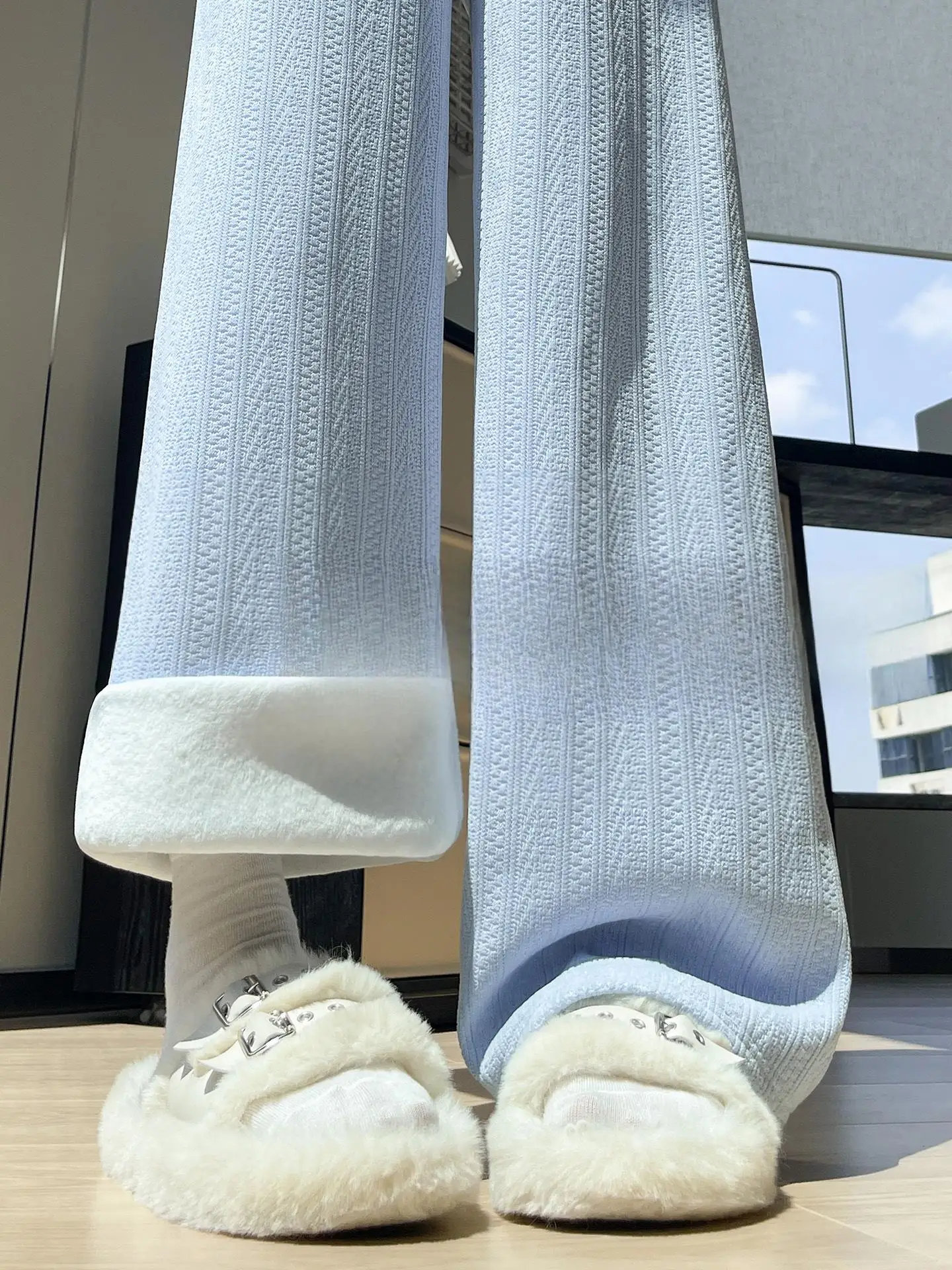 Pantaloni a gamba larga Ufficio Donna Estate Modale Ultra-lungo Resort Vacanza Ragazze Coulisse Patchwork Chic Versatile Pantaloni areosi Ins