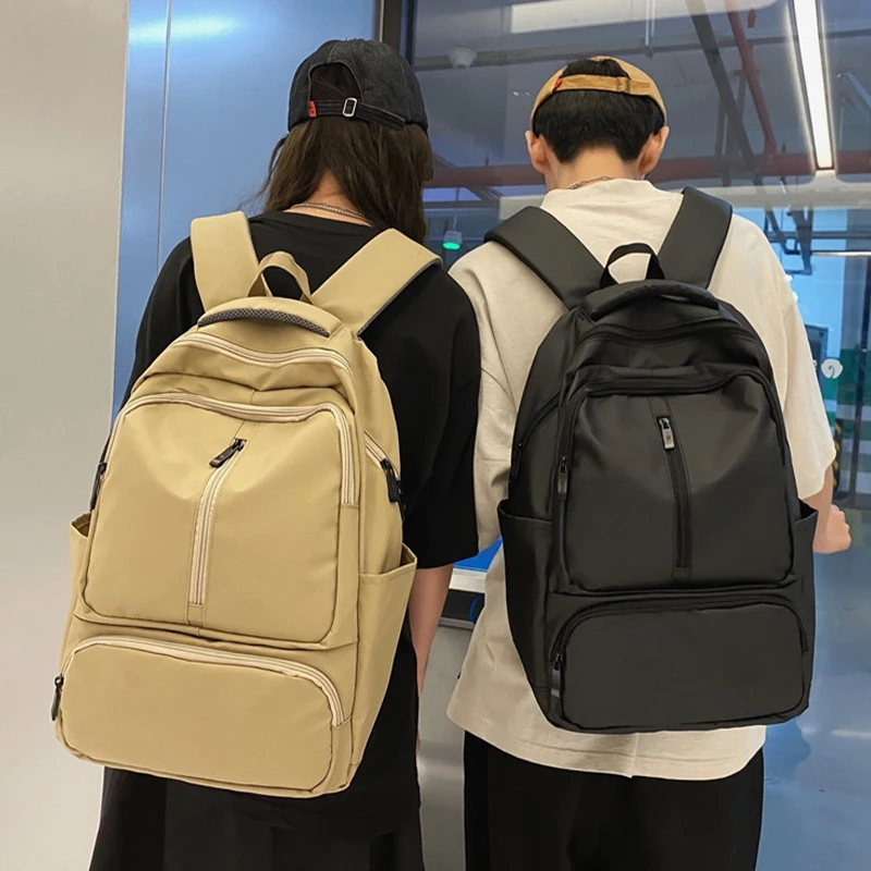 

Multi-pocket Universal Male and Female Oxford Cloth Large-capacity Solid Color Schoolbag Insert Buckle Laptop Backpack