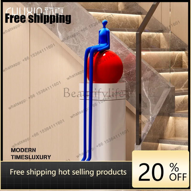Factory Direct.Modern simple sitting figure large ornament living room entrance art sculpture model room decoration