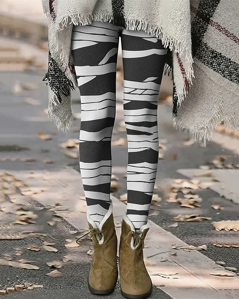 Vintage colorido leggings femininas clássico listrado impresso calças esportivas diário casual calças de cintura alta moda roupas femininas