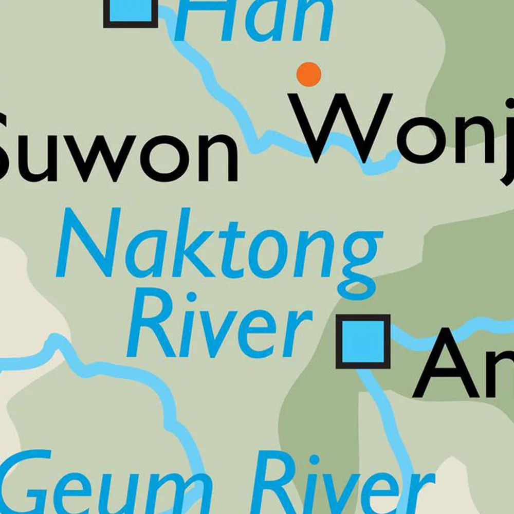 60*60 ซม.แผนที่ภูมิประเทศของเกาหลีใต้โปสเตอร์พิมพ์ศิลปะบนผนังสมัยใหม่ภาพวาดผ้าใบภาพตกแต่งสำนักงาน