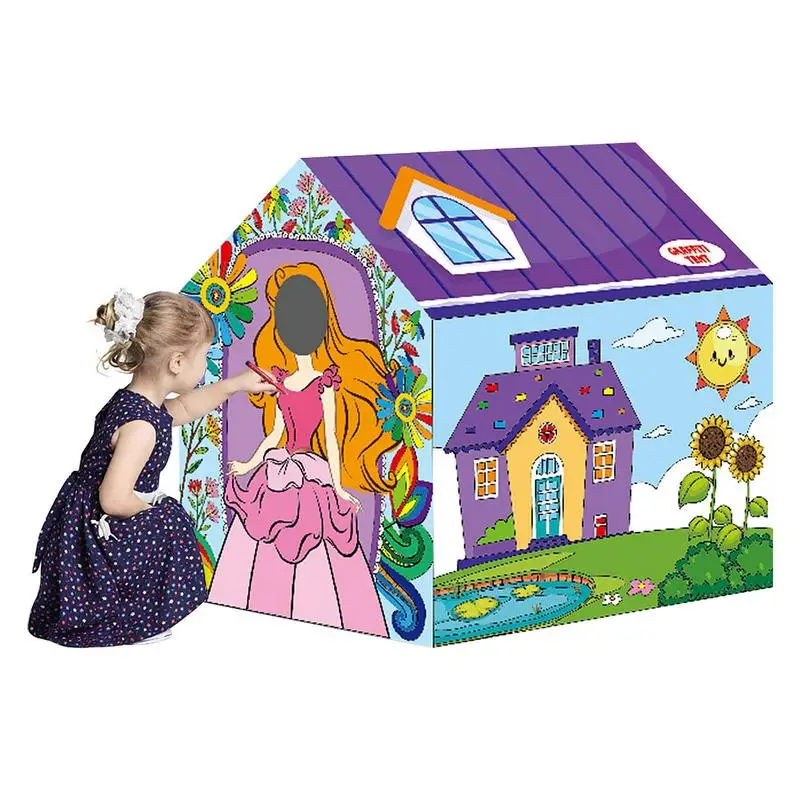 Drawing Tent Toy Craft Activity For Kids Tent House Coloring Play House Doodle Drawing Play House Coloring Graffiti Painting