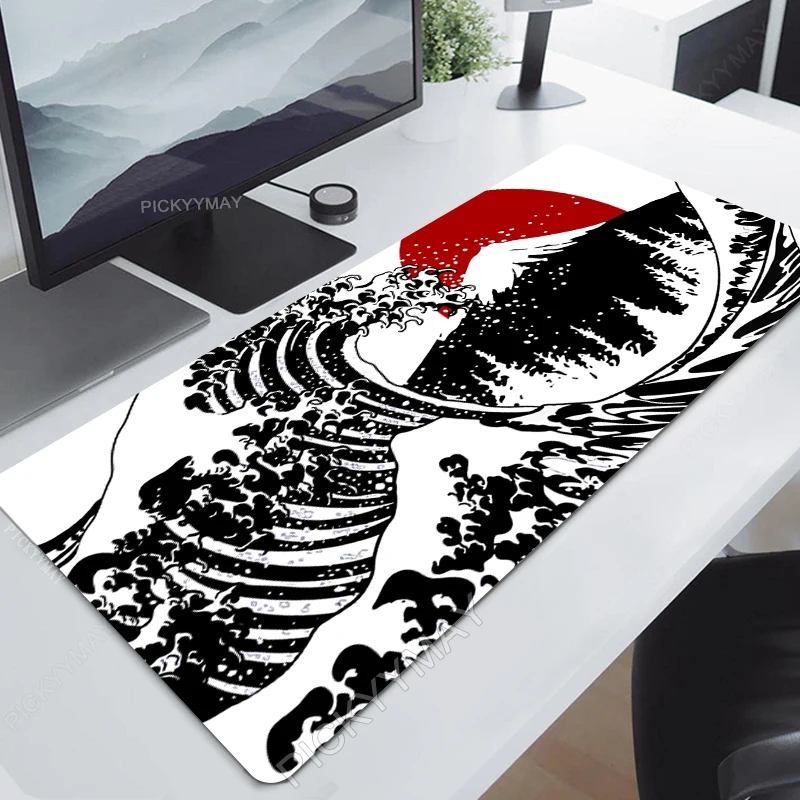 

Japan Great Waves Large Mouse Pad Office 100x50cm Computer Mousepads Gaming Mousepad Big Keyboard Mat Gamer Deskpads Desk Mats