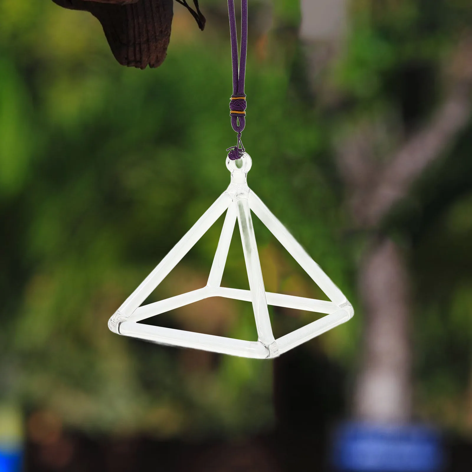 

Singing Pyramid and Striker Music Therapy Ornament Crystal Singing Rack Singing Pyramid Set Instrument Playing Tool