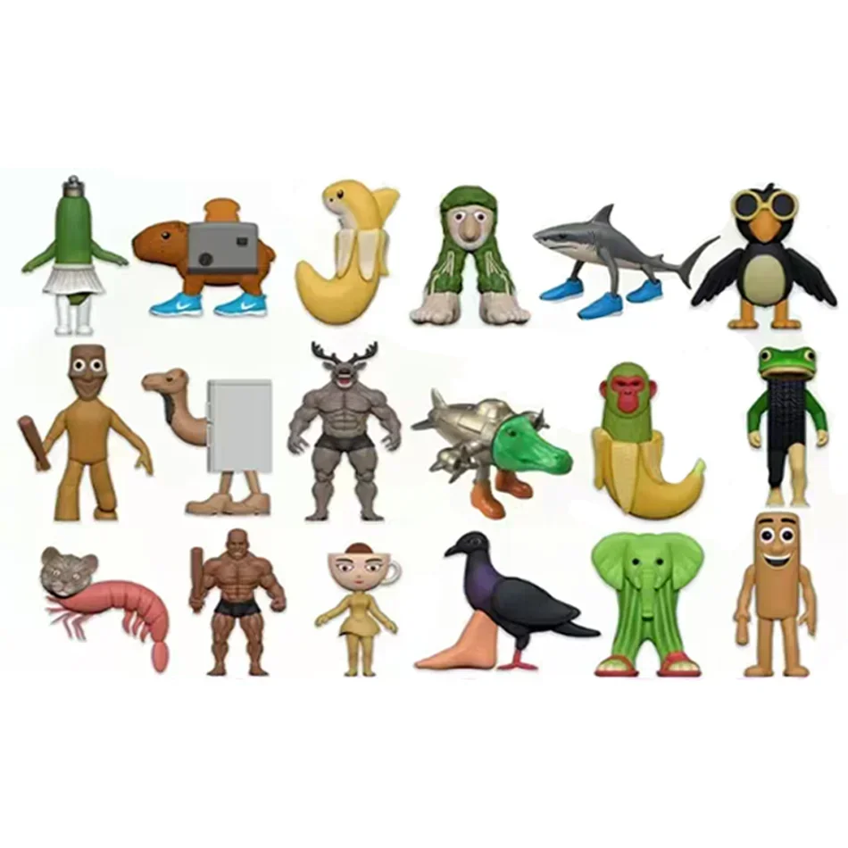 

Blind box Brainrot Tung Sahur Figure Toy Tralalero Tralala Figures Bombardino Crocodilo Shimpanzini Bananini Model Decor