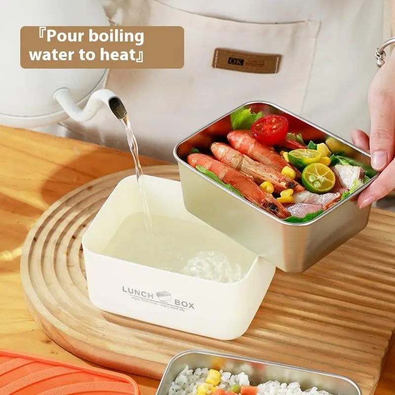 

New 600ML Insulated Bento Box Lunch Box Removable With Tableware For Students Stainless Steel Soup Bowl With Lid Food Storage