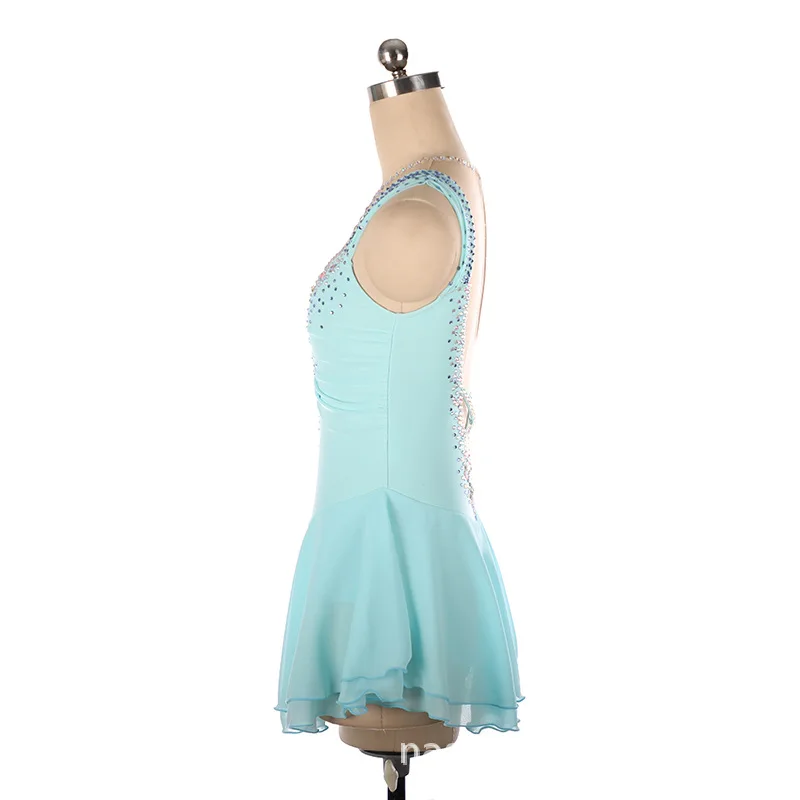 Customized sleeveless ice skating clothing children adult figure Kosten performance competition dress ballet leotard gymnastique