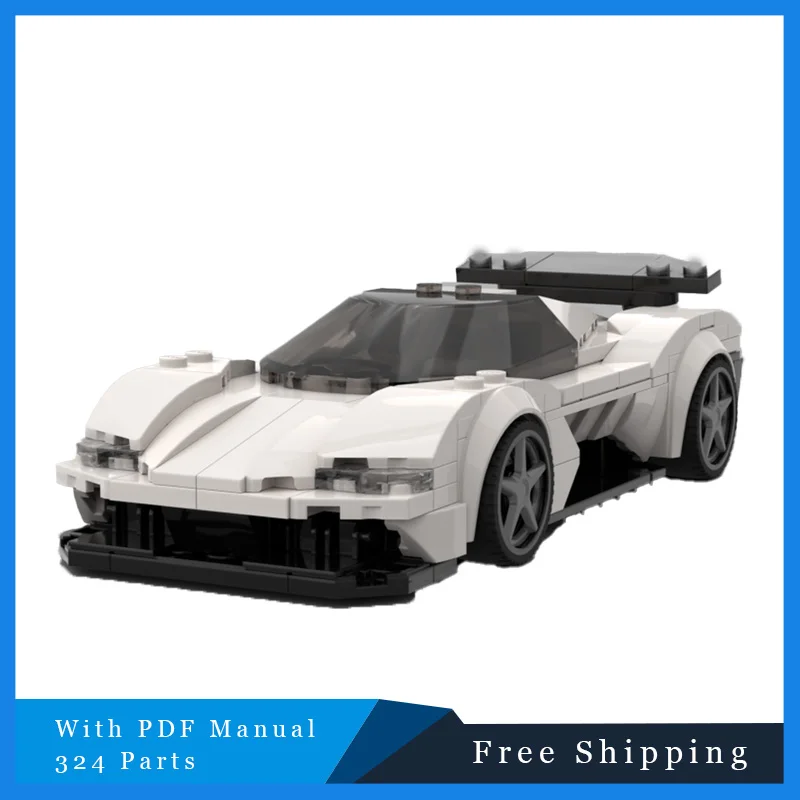 

324 PCS City Low Plate Cool Racing Technical Modular DIY MOC Building Blocks Children's Puzzle Assembly Creative Birthday Gifts