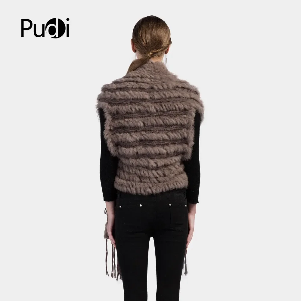 VKR004 Los nuevos chalecos de invierno de punto Real para mujer, chal de piel de conejo, capa, estola, Poncho envolvente