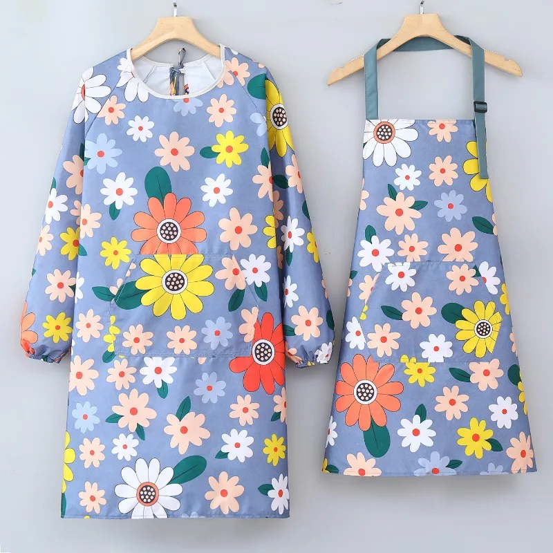 Waterproof Oilproof Apron Fashionable Anti Fouling Wear Resistant Household Kitchen Cooking Apron Adult Work Apron for Women Men
