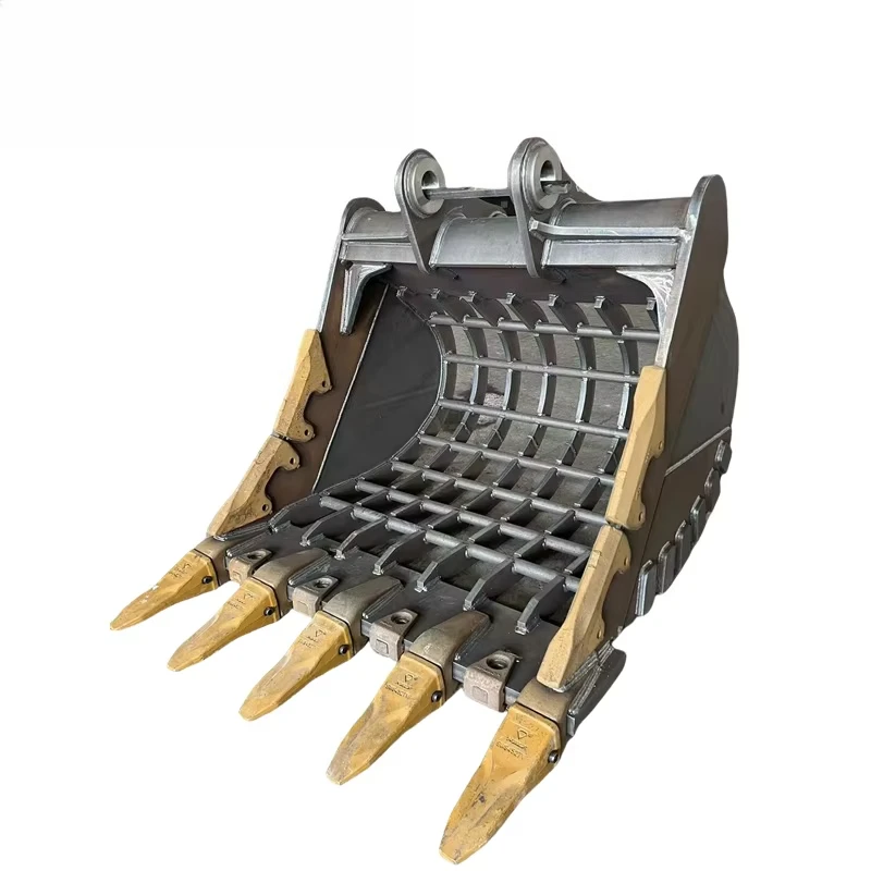Machinery Earth Moving Excavator Parts Heavy Duty Mini Hydraulic Skeleton Sieve Bucket Sand Gravel