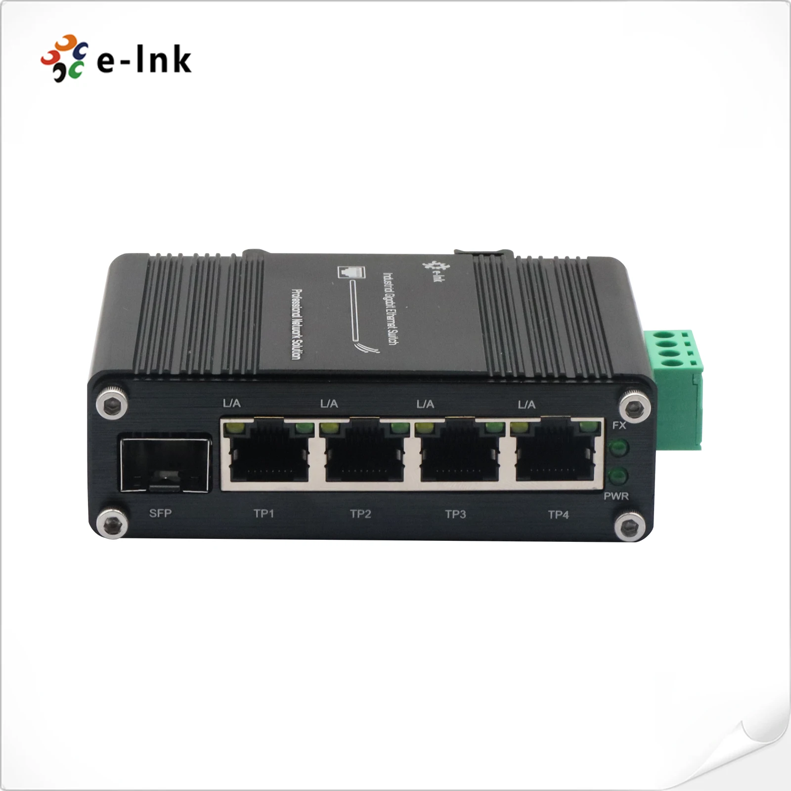 Mini Industrial 4-Port 10/100/1000T + 1-Port 100/1000X SFP Gigabit Ethernet Switch