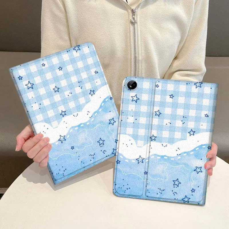 

Blue Checkered Art Pattern For Vivo IQOO Pad2 Pad3 Pad5 Air SE Pro 12.1 12.3 13 11.5 11 inch Tablet Case