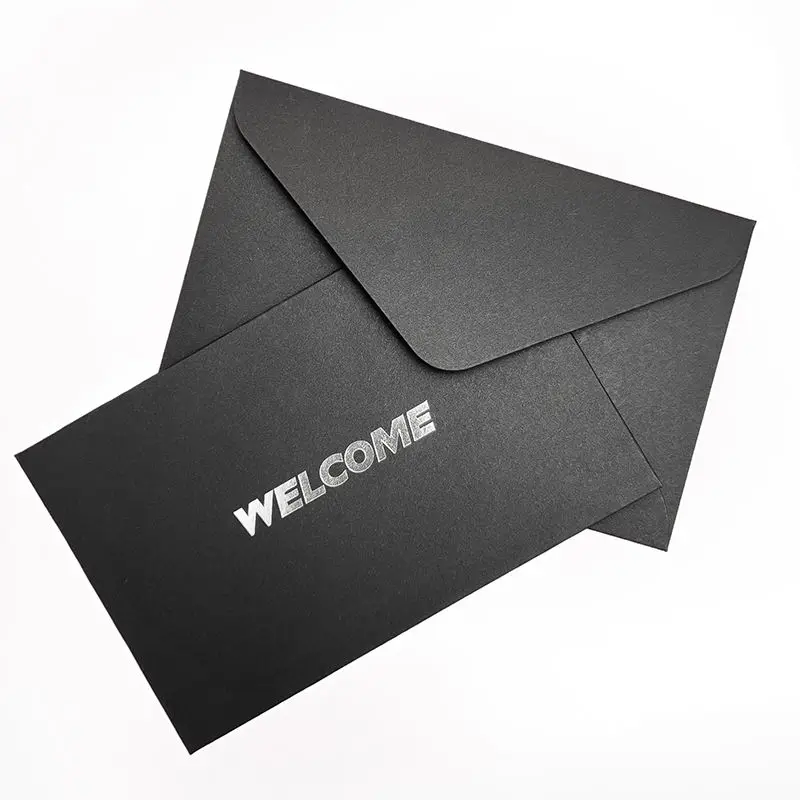 Custom Kraft Paper Envelopes Gold Foil Printed Personalized Logo For Wedding Invitation Greeting Cards Envelopes