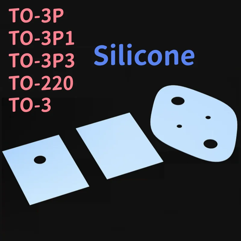 Silicone TO-3P/TO-3P1/TO-3P3/TO-220/TO-3 Insulation Pads Heatsink Blue Bushing Transistor Heat Sink Shim for Laptop CPU GPU