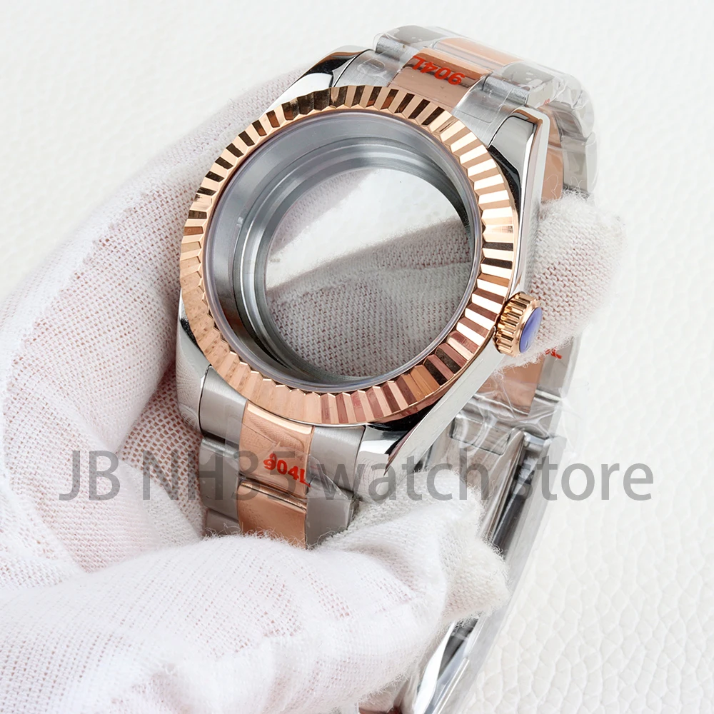 

36/39MM Rose Gold NH35 Sapphire Glass Watch Case For Datejust Seiko NH35 NH36 Auto Movement 28.5mm Dial Oyster/Jubilee Bracelet