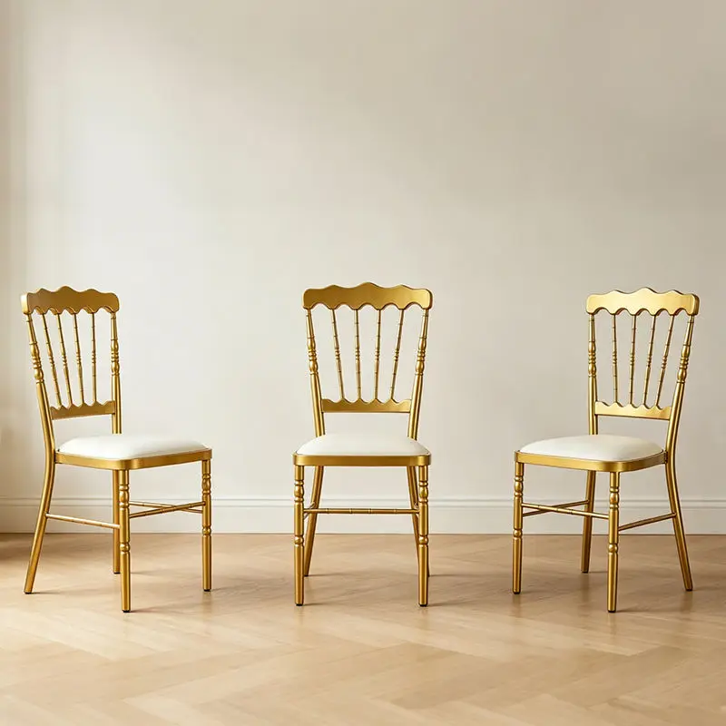 Tiffany Transparent Luxury Bulk Knock Down White/Gold Chiavari Wedding Chair with Metal & Resin for Hotel Banquets Hall & Event