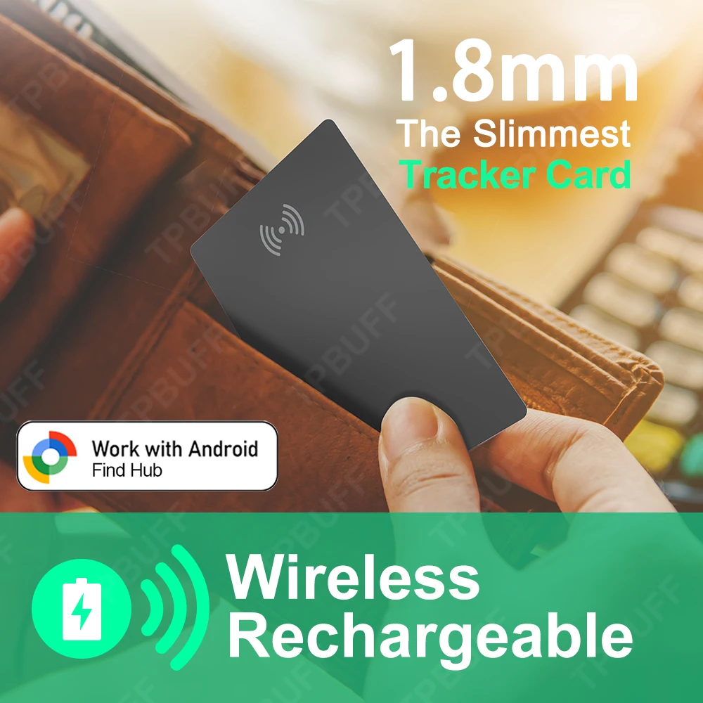 Wallet Anti-loss Card Google GPS Tracking Android Smart Location Tag with Google Find Hub Tracker Wireless Charger Key Finder