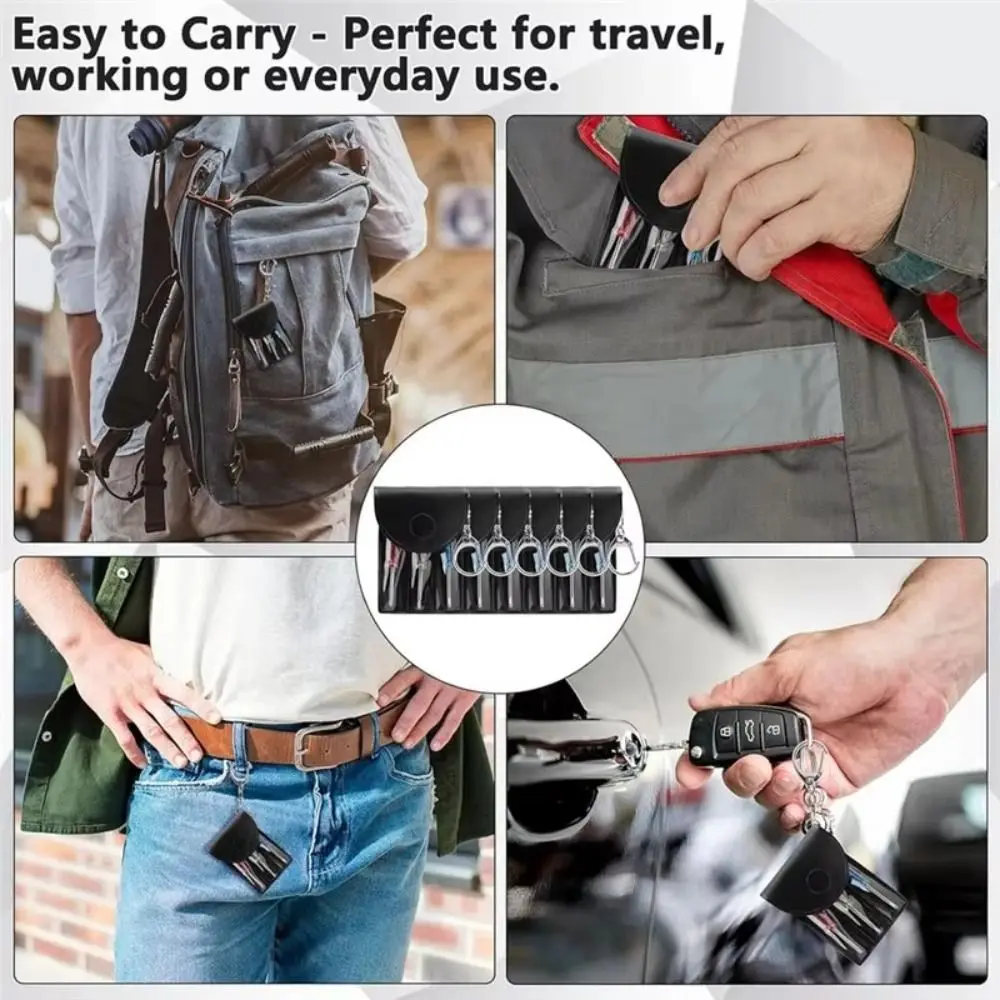 

Phillips Bits Mini Screwdriver Set Y-type Bits Flat Bits Digital Products Repair Tools Leather Keychain Hanging Buckle