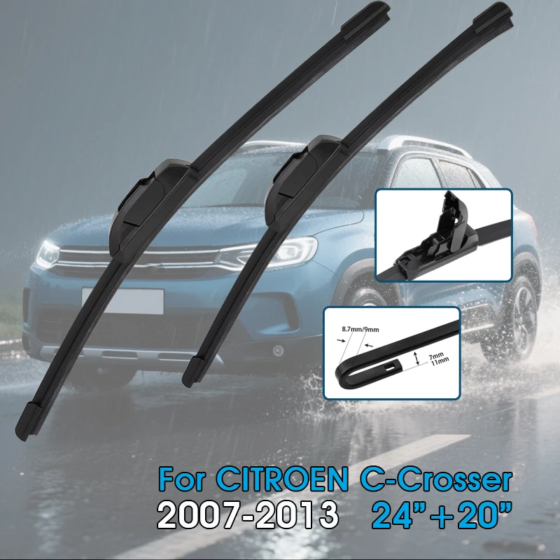 

Щетки стеклоочистителя автомобиля 24 "+ 20" для CITROEN C-Crosser 2007-2013, лобовое стекло, щетки переднего окна, автомобильные аксессуары