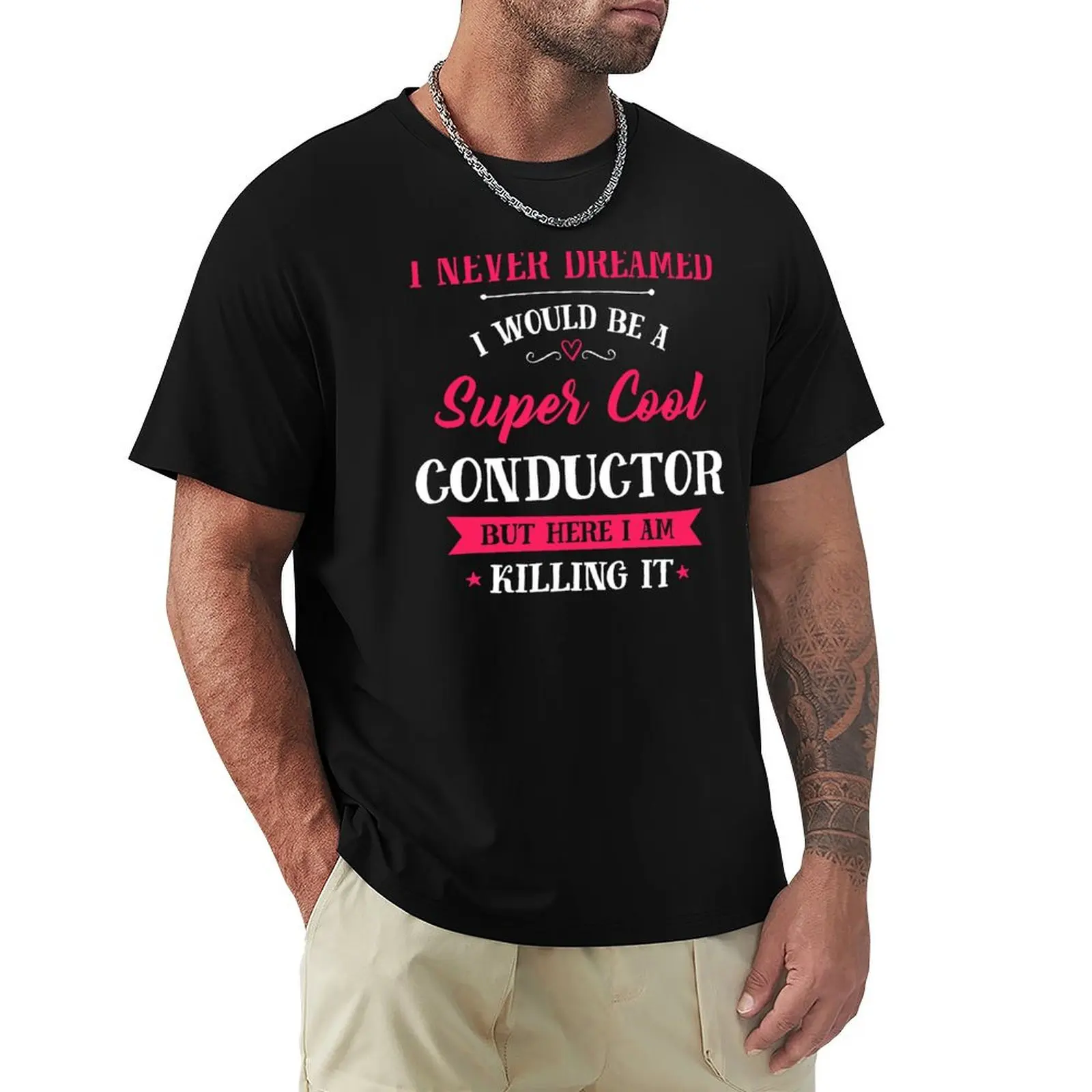 Super Cool Conductor T-Shirt summer top new edition boys whites mens t shirts casual stylish