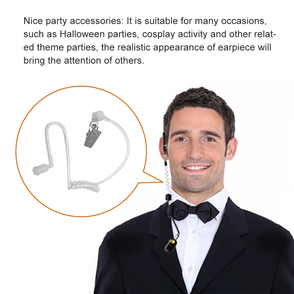 Acoustic Earpiece Tube Headset Toy Covert Accessories Radio Communication Police Listen Speaker Mic Conference Cosplay Wedding