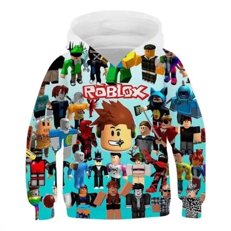 

Детские толстовки с принтом Game ROBLOX на весну и осень, толстовки для мальчиков и девочек, оригинальная модная одежда для игр ROBLOX, одежда для малышей