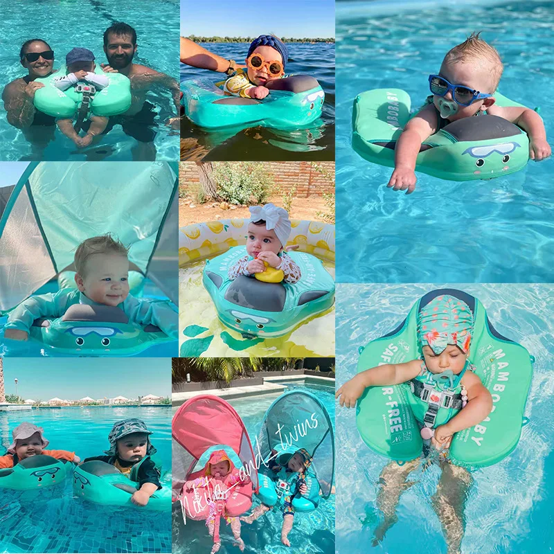 NEW Non Inflatable Baby Swim ring Float Chest Swimming Ring Children's swim ring with sunshade and Without Sunshade Water Toys