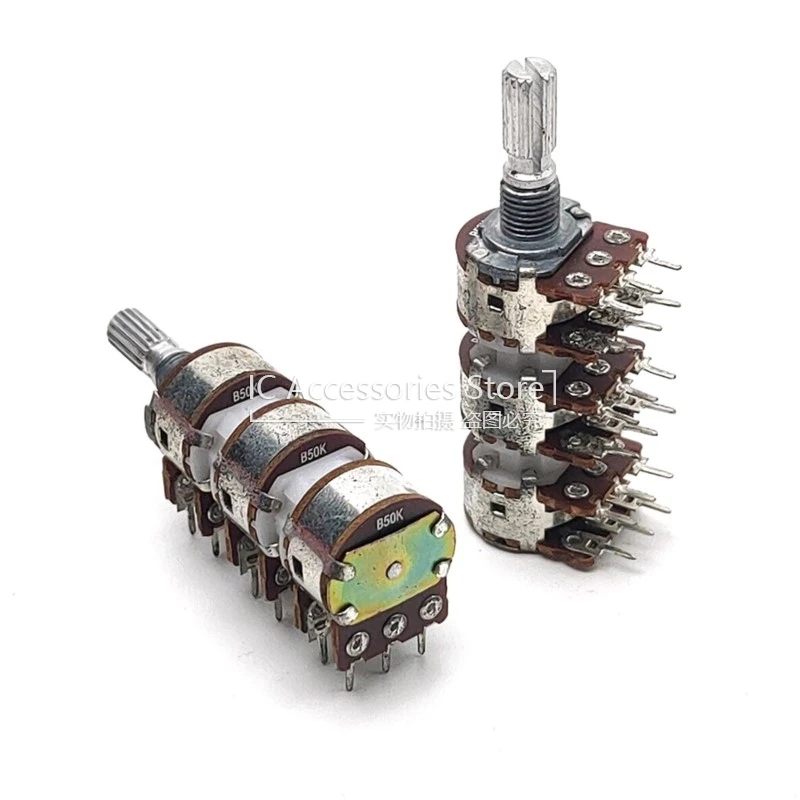 2PCS 16 Type 148 6 Link 18Pin B50K*6 Power Amplifier Volume Adjustment Potentiometer B50K Flower Shaft 20MM