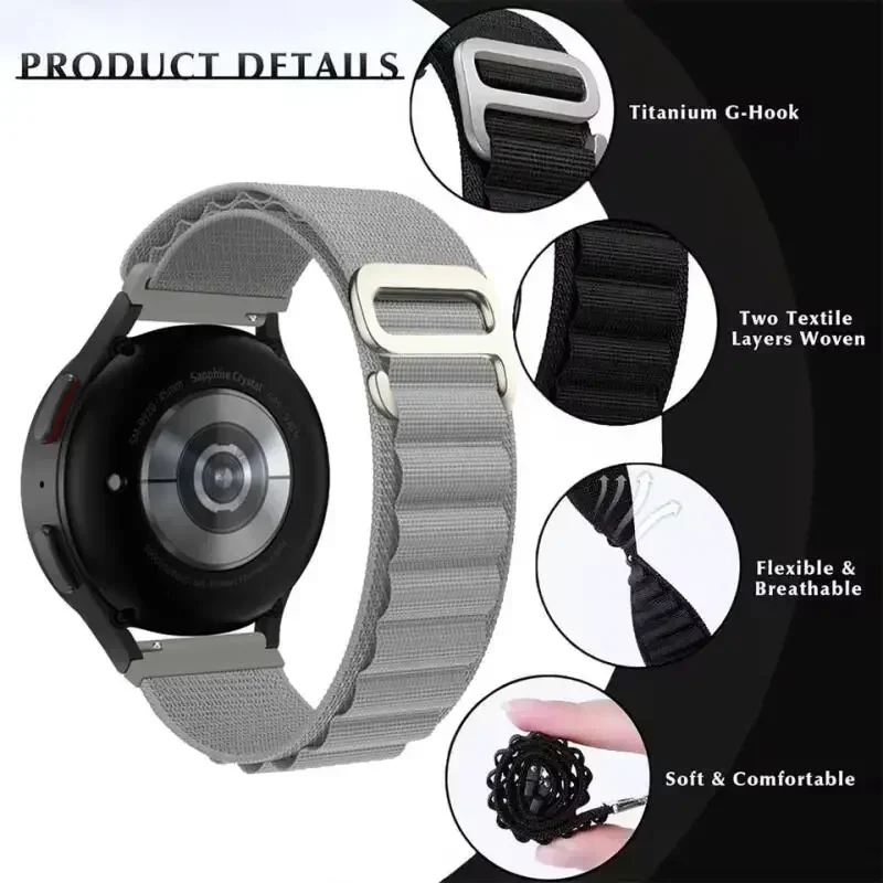 22mm  Alpine Loop For OnePlus Watch 3 2 2R/OnePlus 46mm Sport Wristband For OPPO Watch 4Pro X X2 Replacement Smartwatch Bracelet