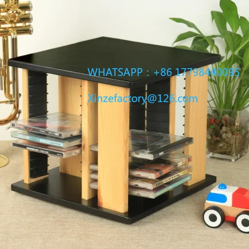 Настраиваемая вращающаяся на 360 градусов настольная полка для хранения компакт-дисков, компактный органайзер для дисков и коробка для сбора, идеальный подарок для меломана