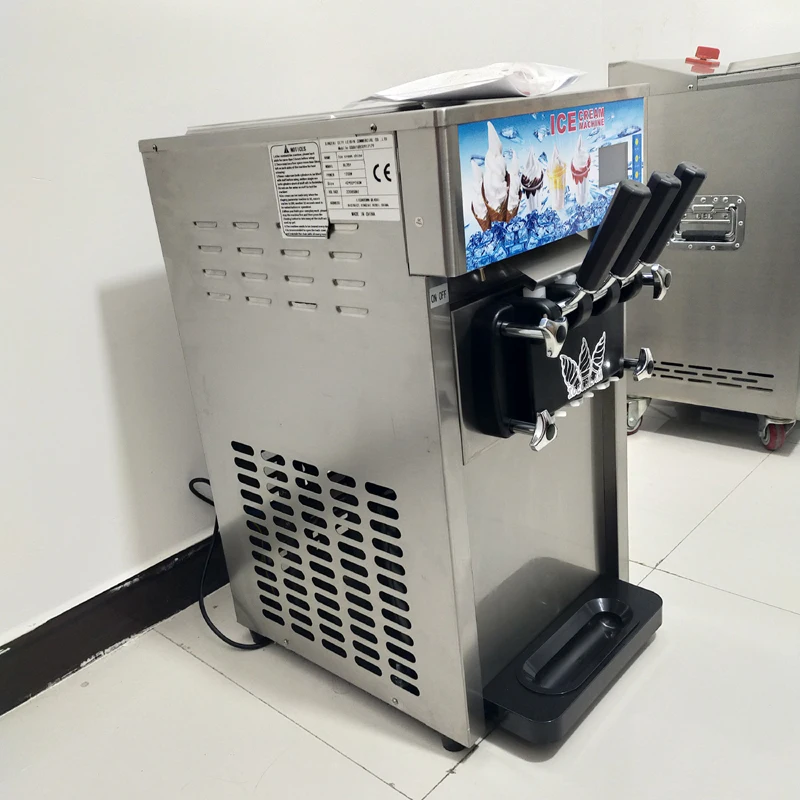 Commercial 18L Soft Serve Ice Cream Machine Frozen Yogurt Ice Cream Maker with 2+1 Flavors Soft Serve Ice Cream Machine