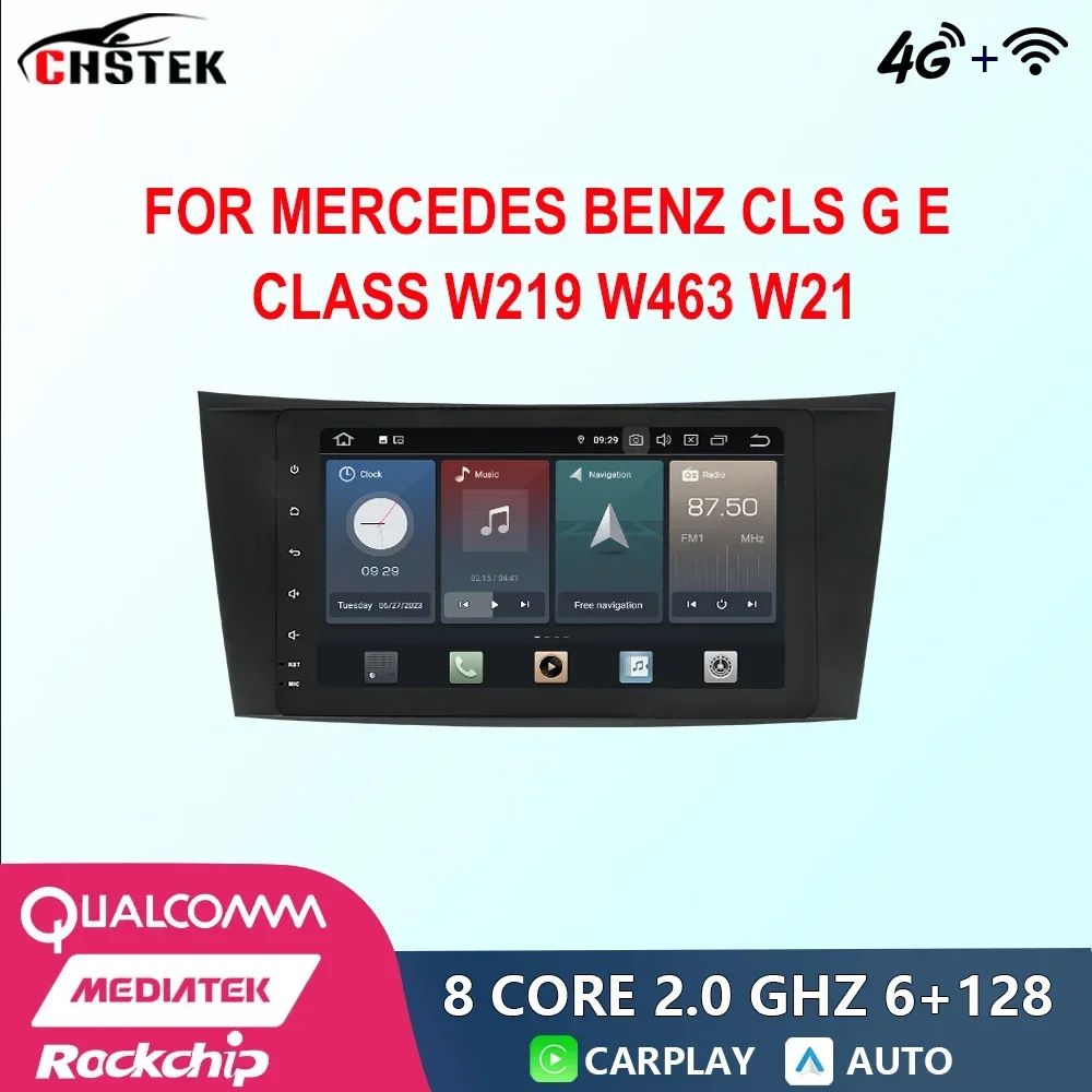 

CHSTEK 8" Car Radio Android 12 For Mercedes Benz CLS G E Class W219 W463 W211 Qualcomm GPS CarPlay WIFI 4G Bluetooth Auto Stereo