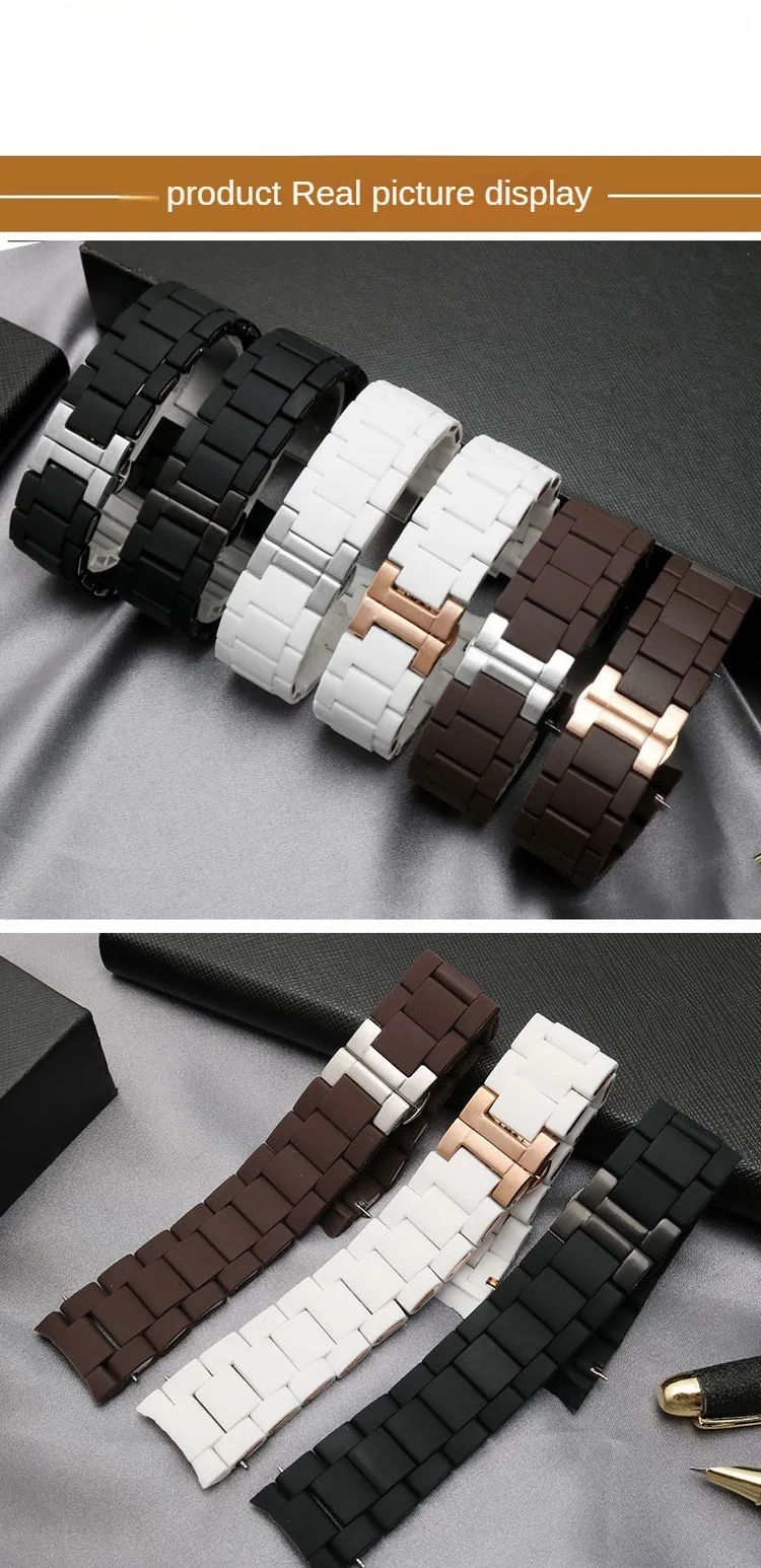 For Armani  AR5890 AR5905 AR5919 AR5920 for Men and Women 20mm 23mm High Quality Silicone Stainless Steel Watch Strap