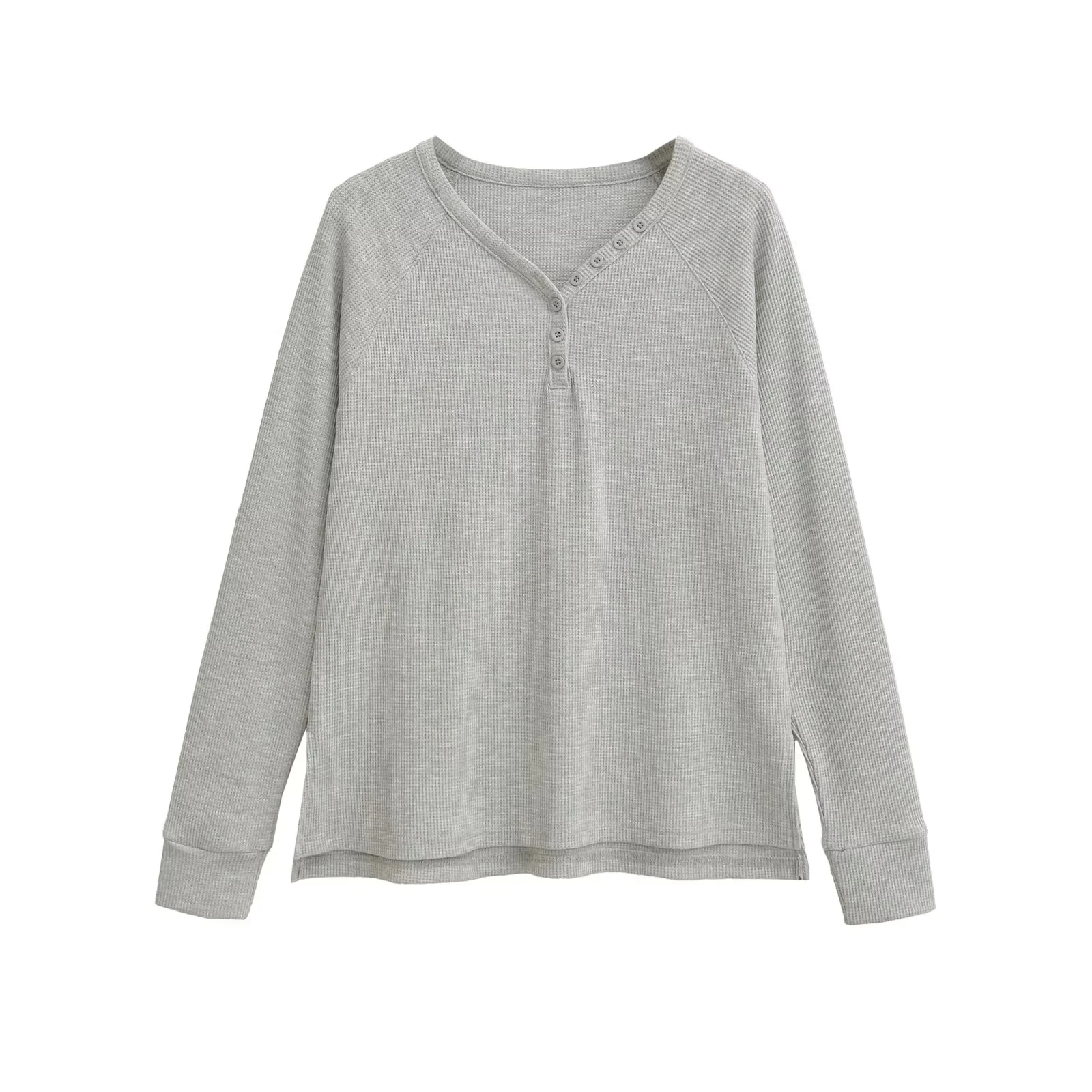 Dames oversized T-shirt met lange mouwen, Koreaanse stijl, ronde hals, losse pasvorm, herfstbovenkleding, casual comfortabele top