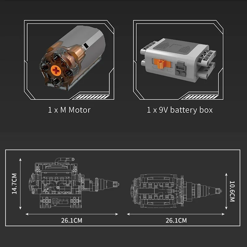 몰드 킹 10205 RR 빈티지 자동차 V12 엔진 빌딩 블록 브릭 조립 모델 세트 테크니컬 자동차 부품 장난감 선물용 (733피스)