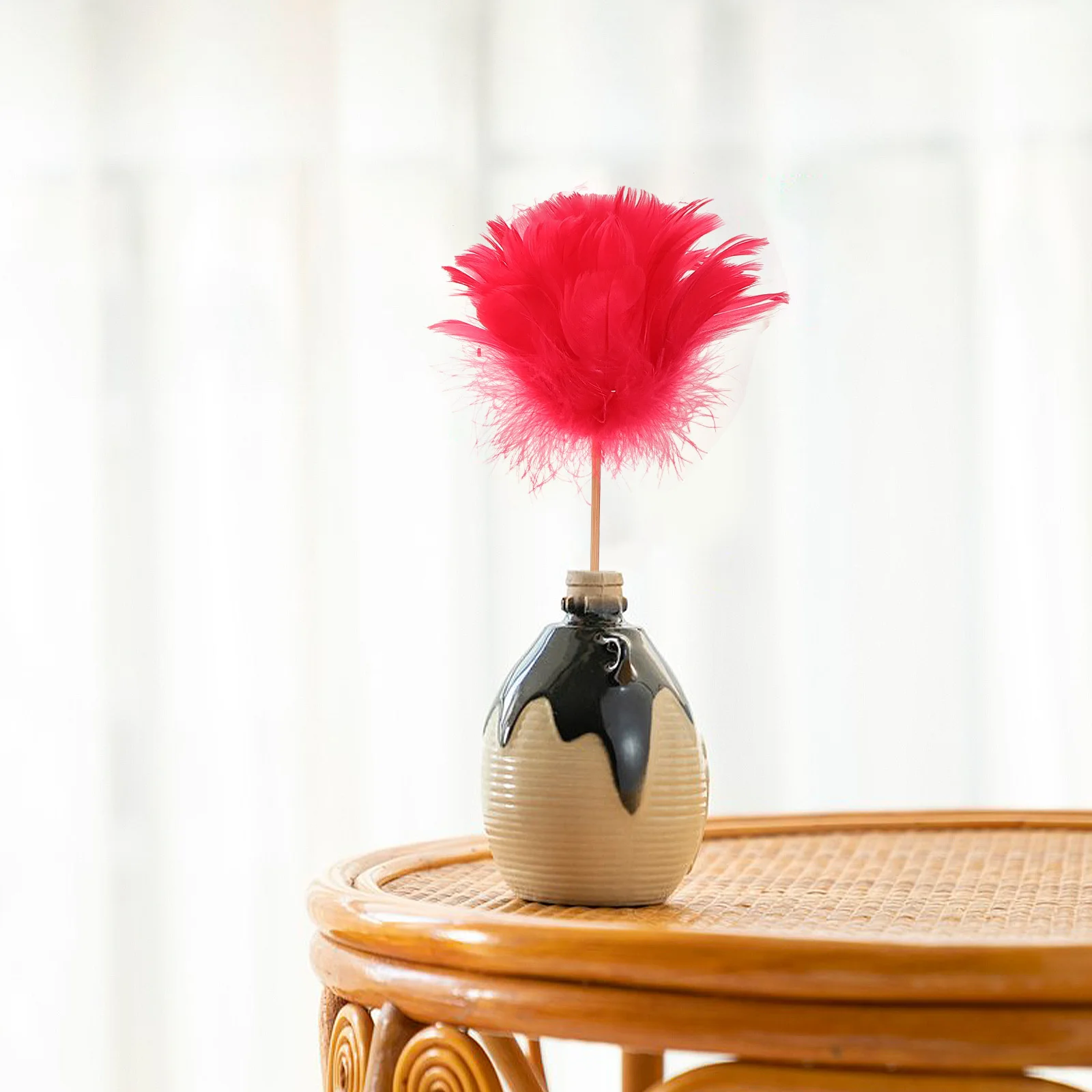 

3Pcs Plume Flower Decoration Natural Faux Flowers for Home Wedding Office Vase Fillers Table Centerpiece Decor