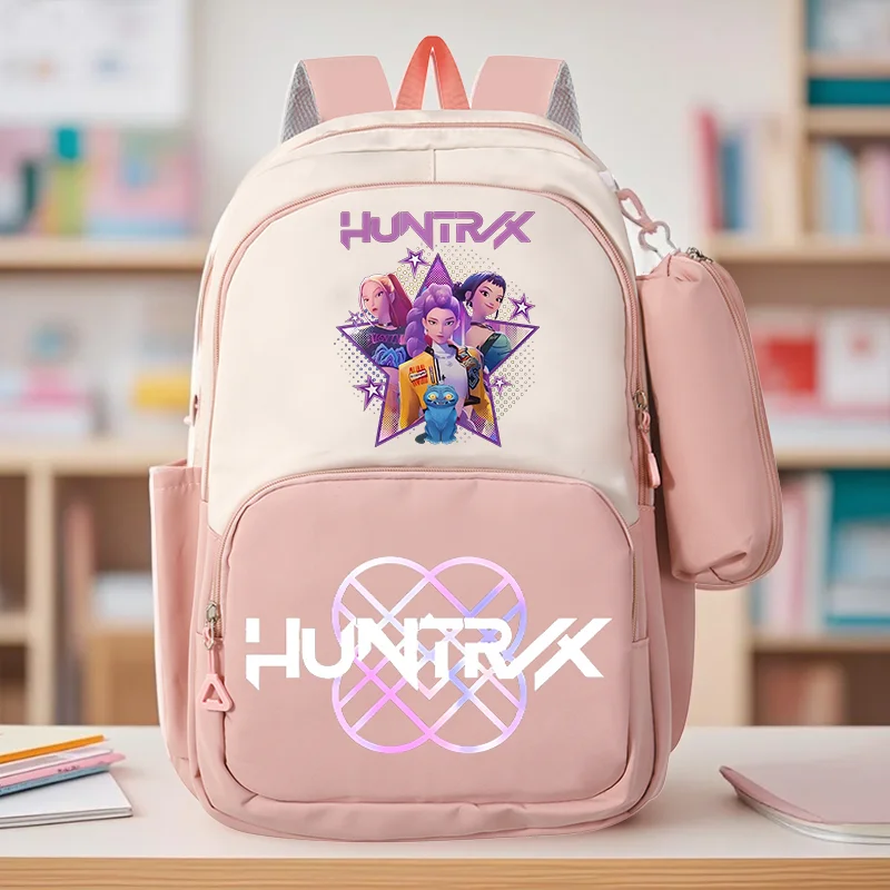 

2 шт. KPop Demon Hunters школьная сумка для мальчиков и девочек большой емкости водоотталкивающие студенческие рюкзаки милый мультяшный принт книжный рюкзак подарок