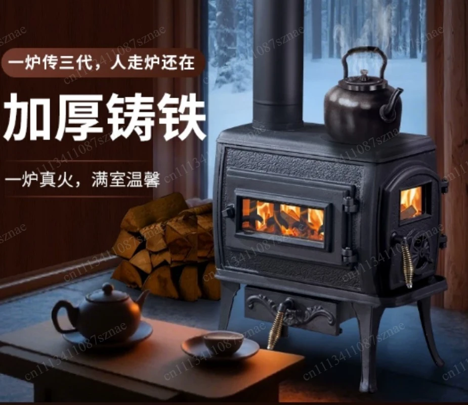 Cast Iron Wood Burning Stove 8kW Fireplace Heater for Home Heating