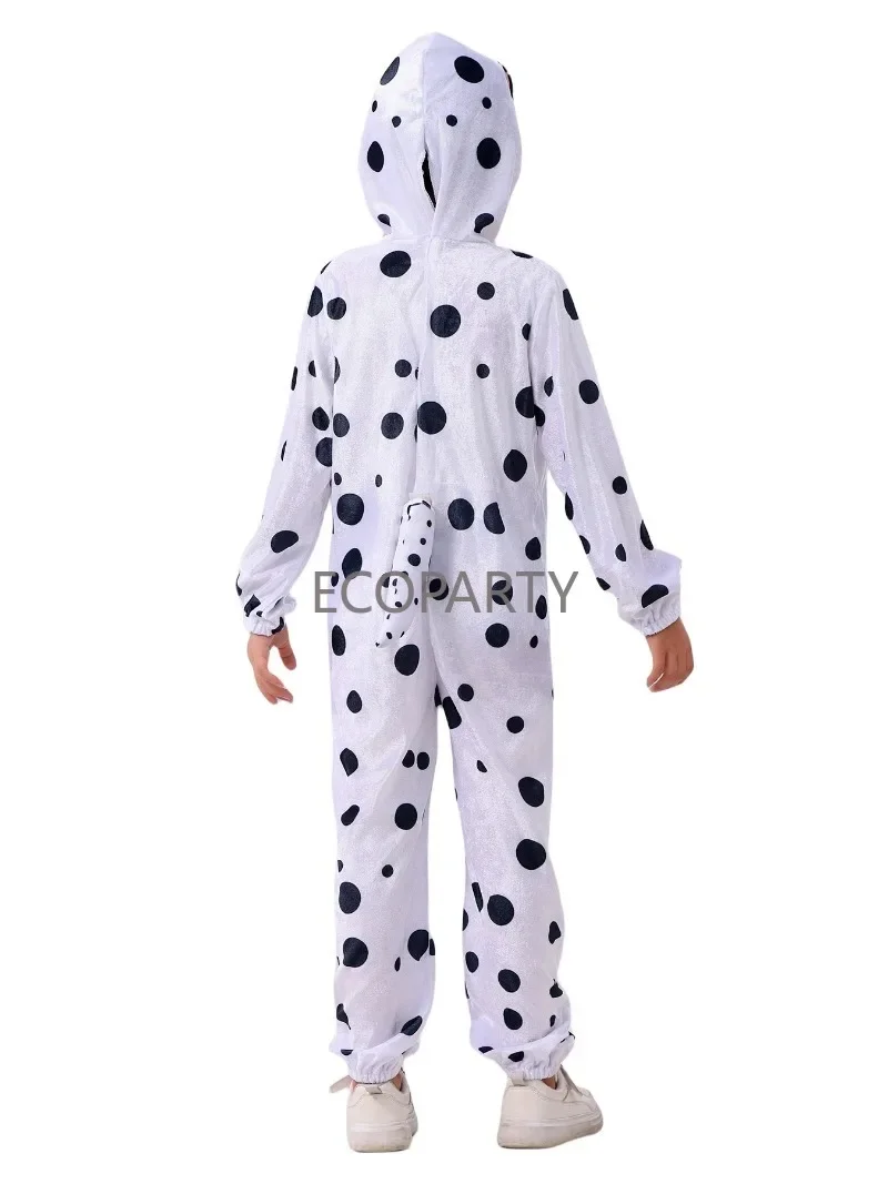 Kids Boys Girls Animal Jumpsuit Dalmatians Lovely Dog Cosplay Fancy-dress Halloween Carnival Themed Party Costume Size XS To L